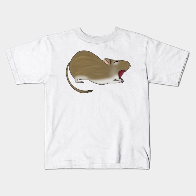 Cute Yawning brown Gerbil Kids T-Shirt by Becky-Marie